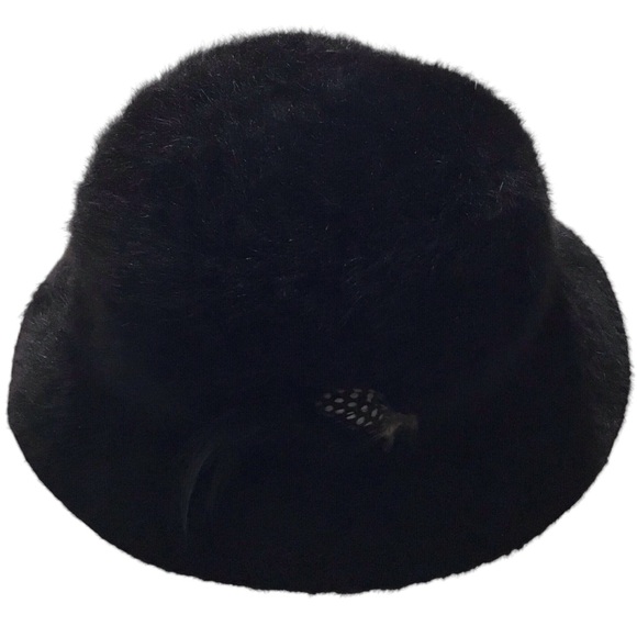 Vintage Kangol Design Hat Black England Feather Accent Bucket - Picture 3 of 10